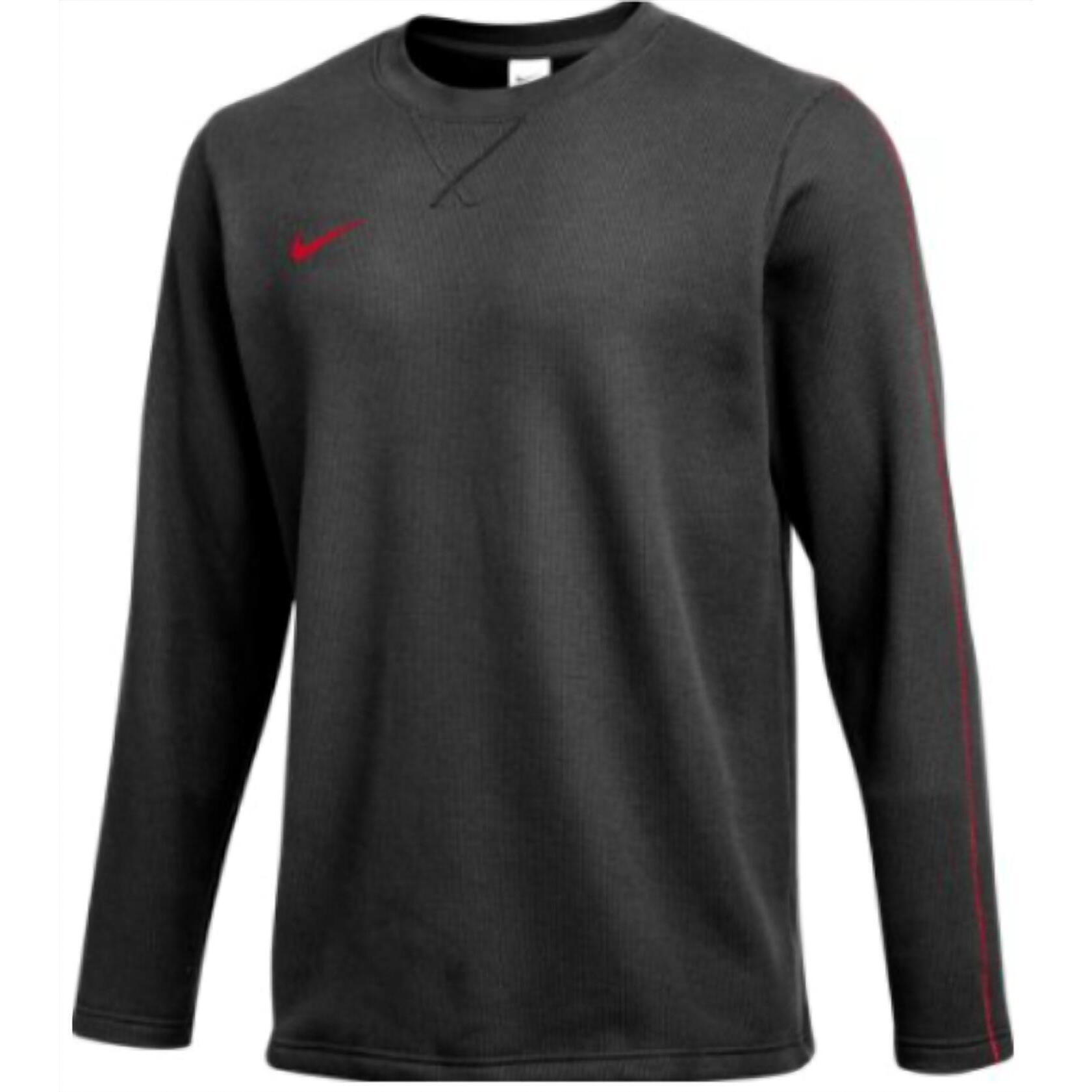 New Nike Men's Coaches Crew Top In Black/University Red